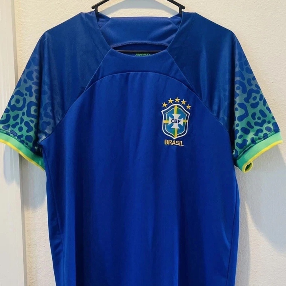 Rare Brazil National 22/23 Away Jersey Nike Sz-M Blue Green Soccer Kit Official